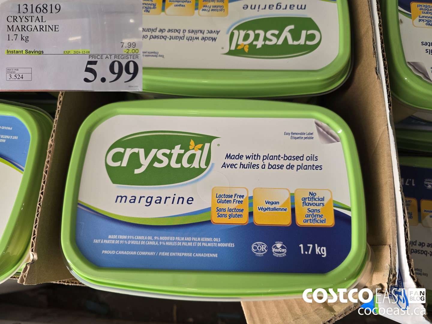 1316819 CRYSTAL MARGARINE 1.7 kg ($2.00 INSTANT SAVINGS EXPIRES ON 2024-12-08) $5.99