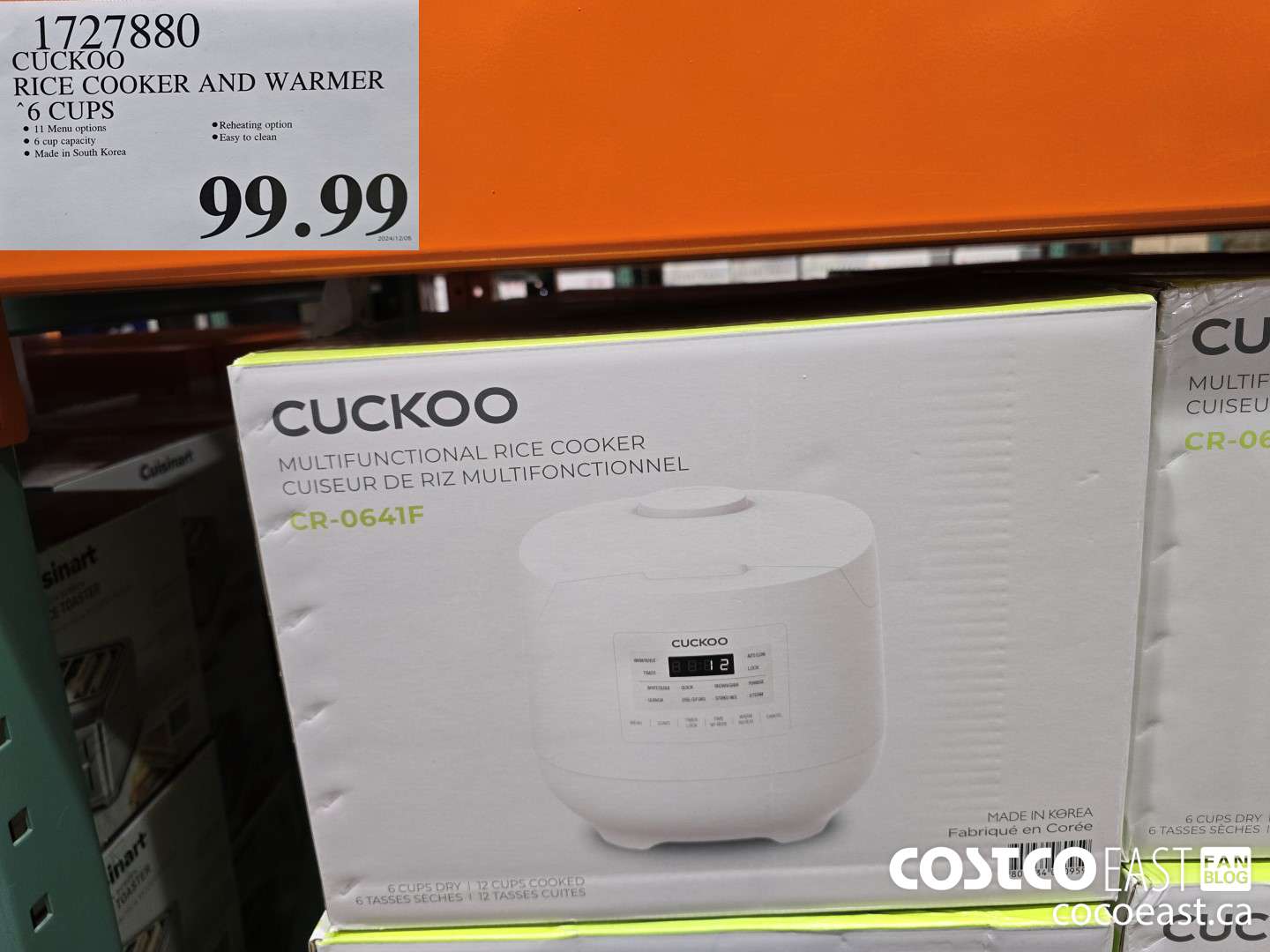 1727880 CUCKOO RICE COOKER AND WARMER 6 CUPS $99.99
