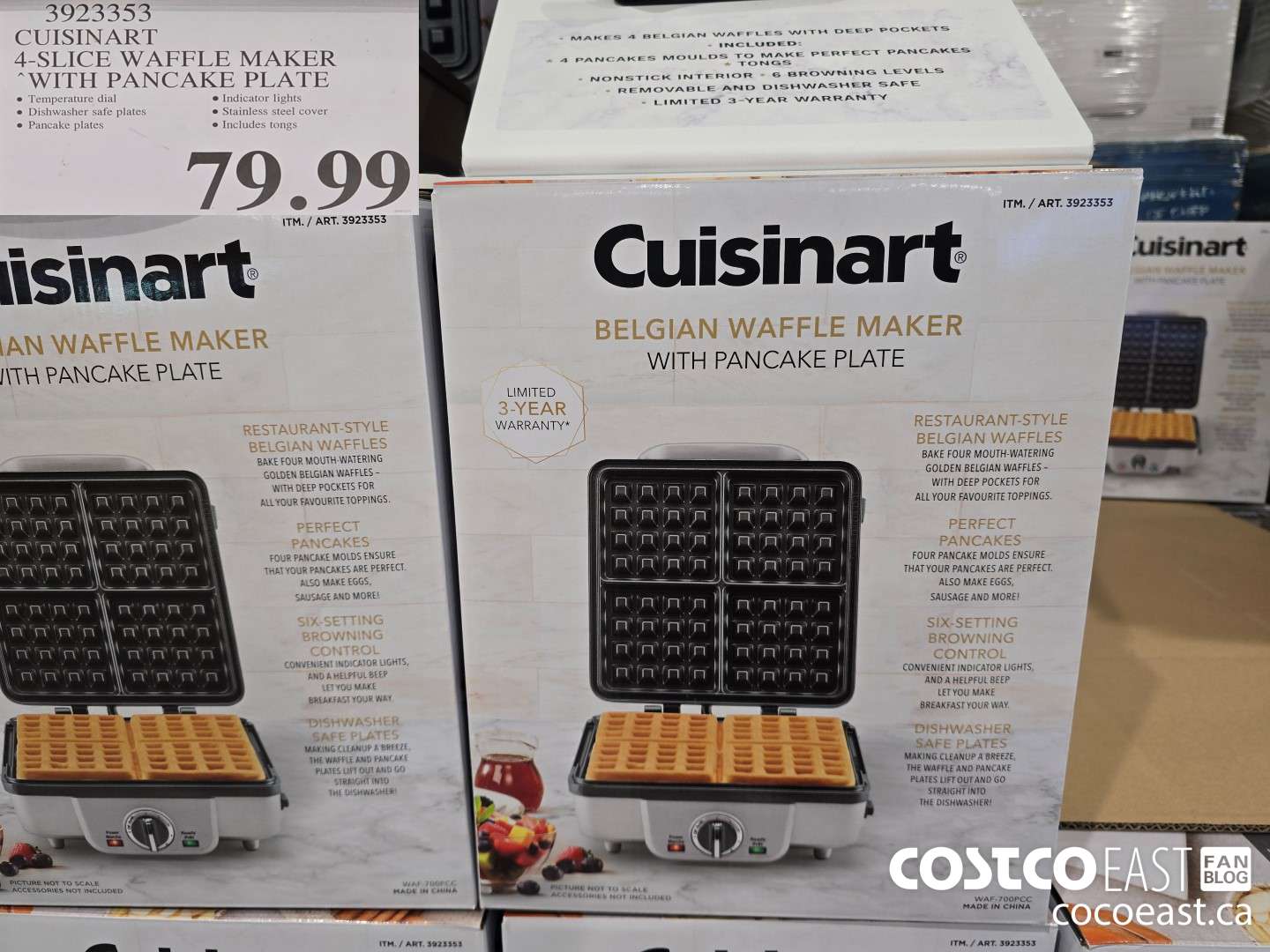 3923353 CUISINART 4-SLICE WAFFLE MAKER WITH PANCAKE PLATE $79.99