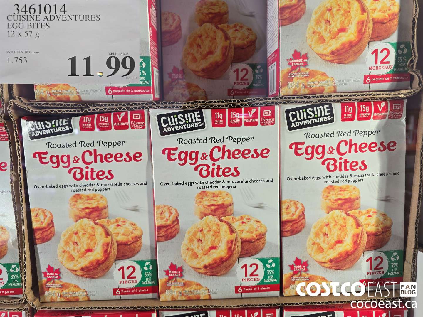 3461014 CUISINE ADVENTURES EGG BITES 12 X 57 G $11.99