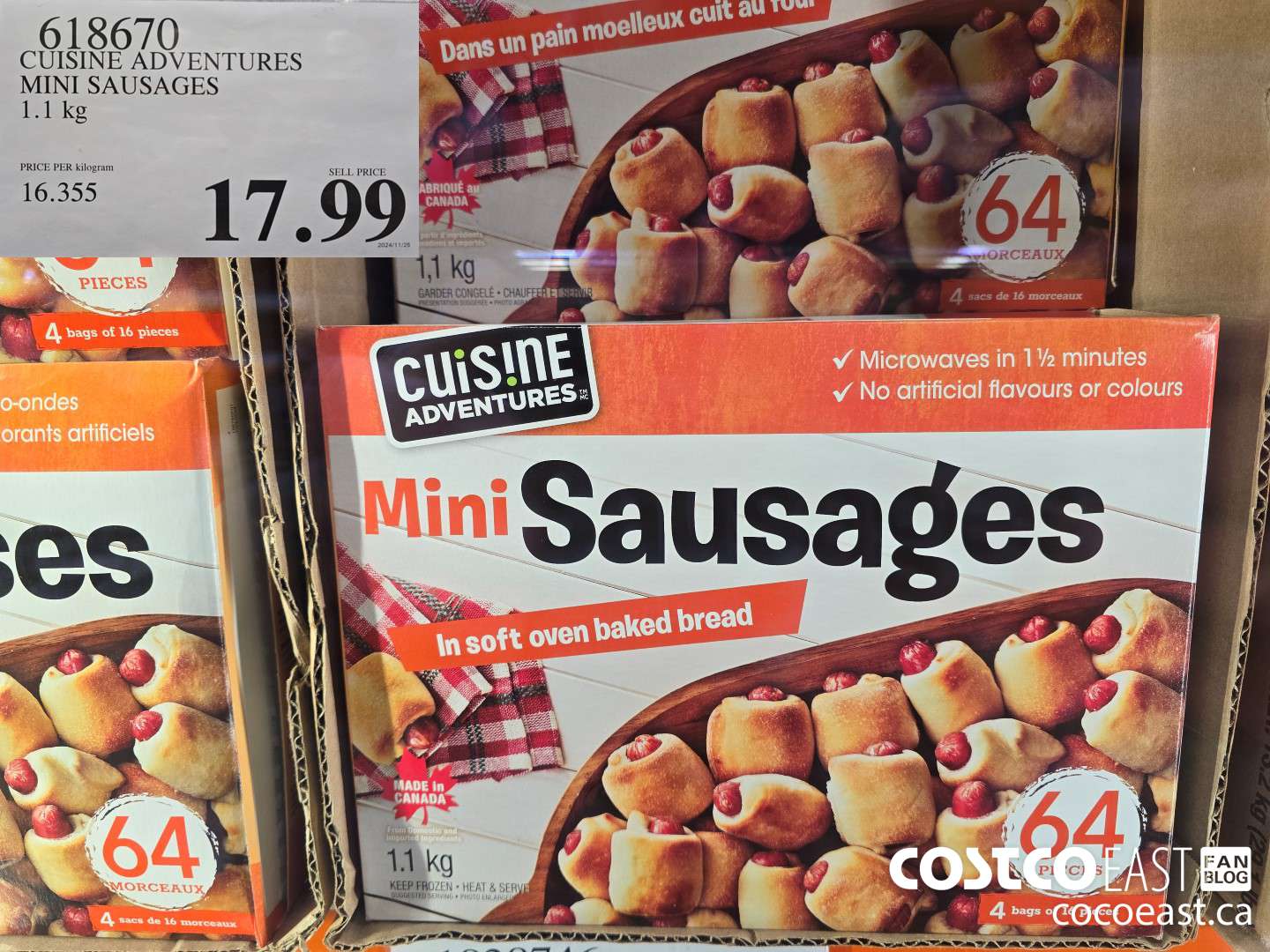 618670 CUISINE ADVENTURES MINI SAUSAGES 1.1 KG $17.99