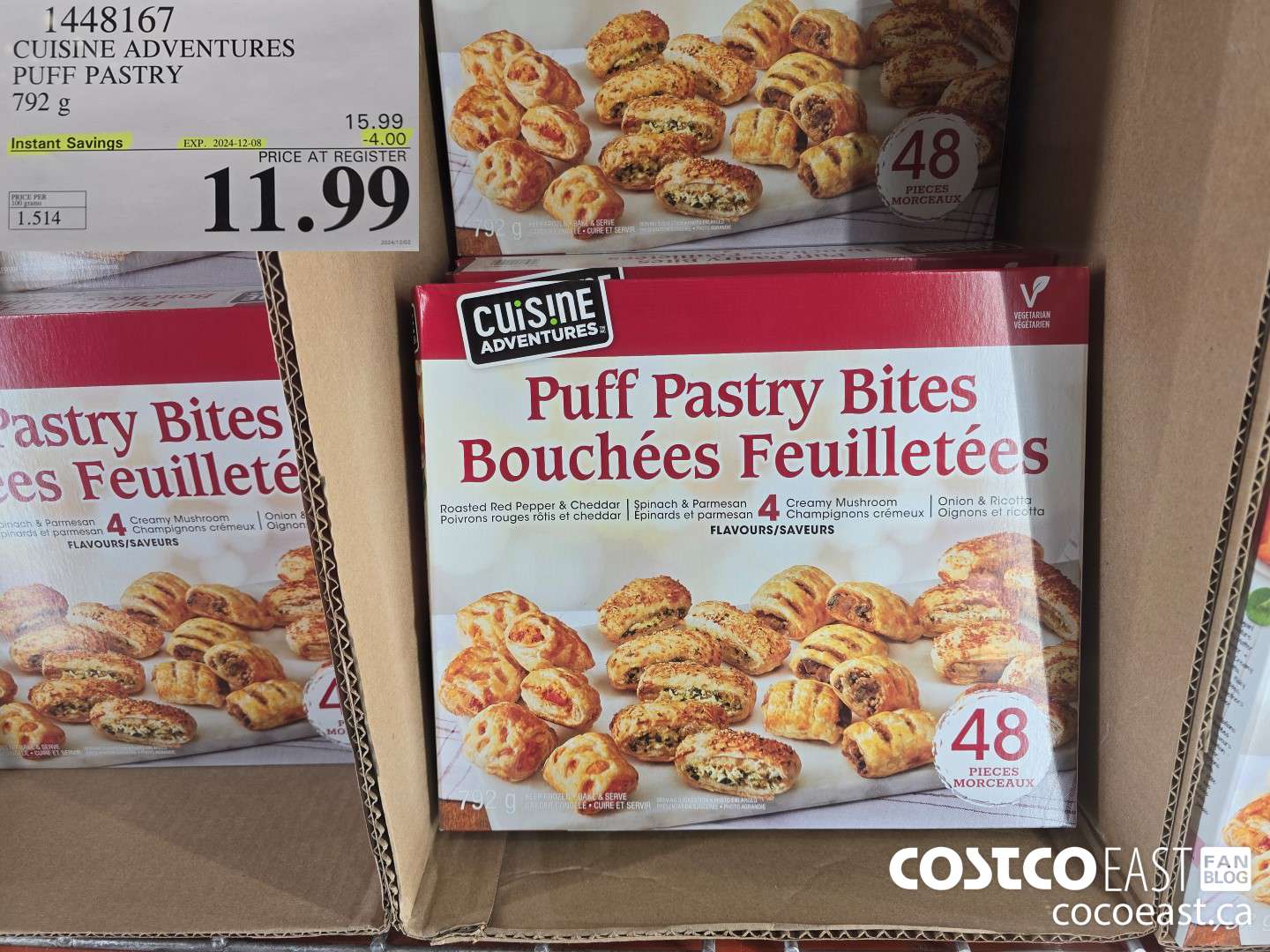 1448167 CUISINE ADVENTURES PUFF PASTRY 792G ($4.00 INSTANT SAVINGS EXPIRES ON 2024-12-08) $11.99