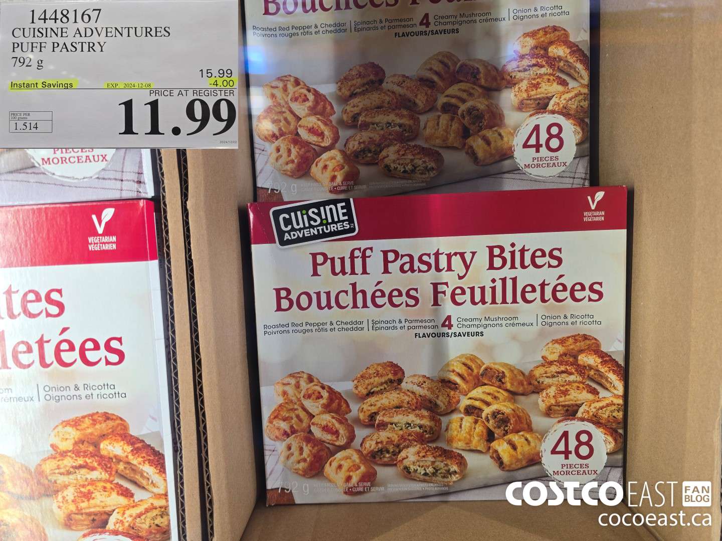 1448167 CUISINE ADVENTURES PUFF PASTRY 792G ($4.00 INSTANT SAVINGS EXPIRES ON 2024-12-08) $11.99