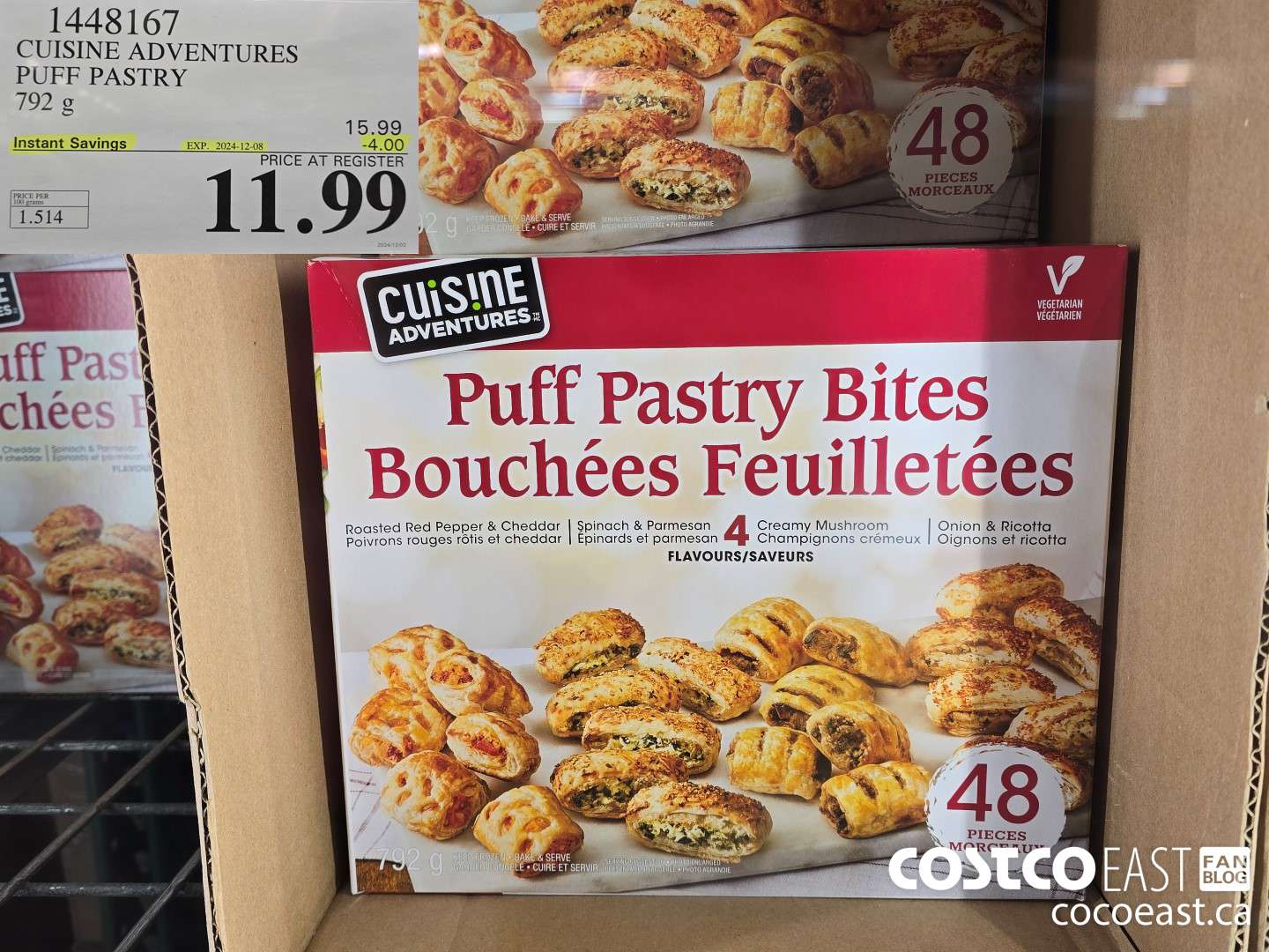 1448167 CUISINE ADVENTURES PUFF PASTRY 792G ($4.00 INSTANT SAVINGS EXPIRES ON 2024-12-08) $11.99