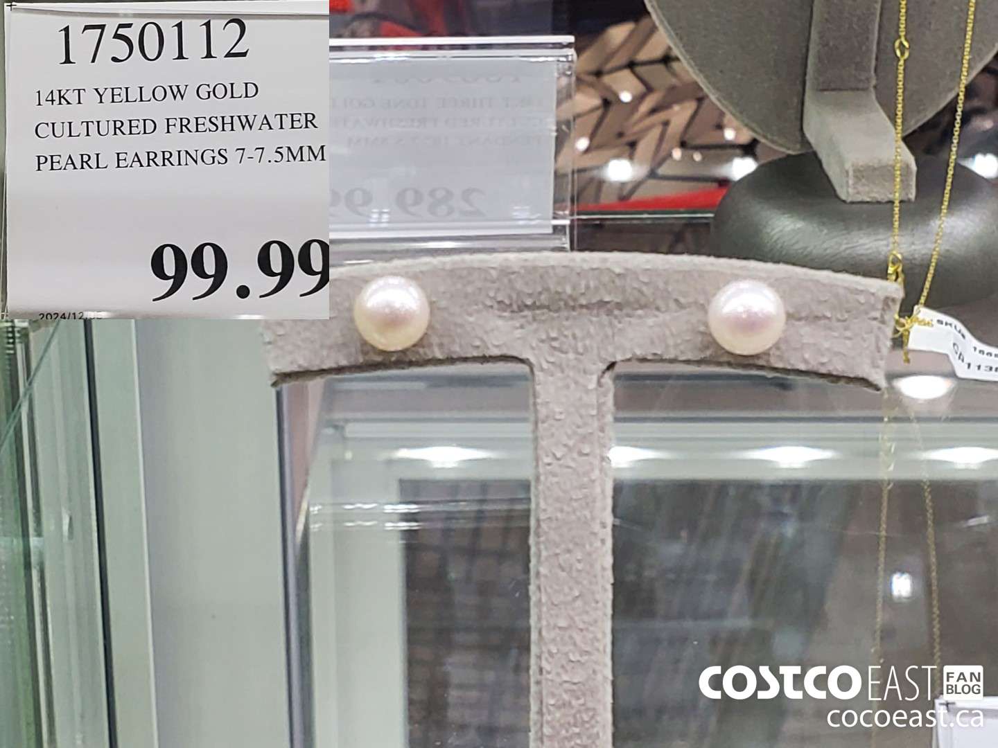 1750112 CULTURED FRESHWATER PEARL EARRINGS 7-7.5MM $99.99