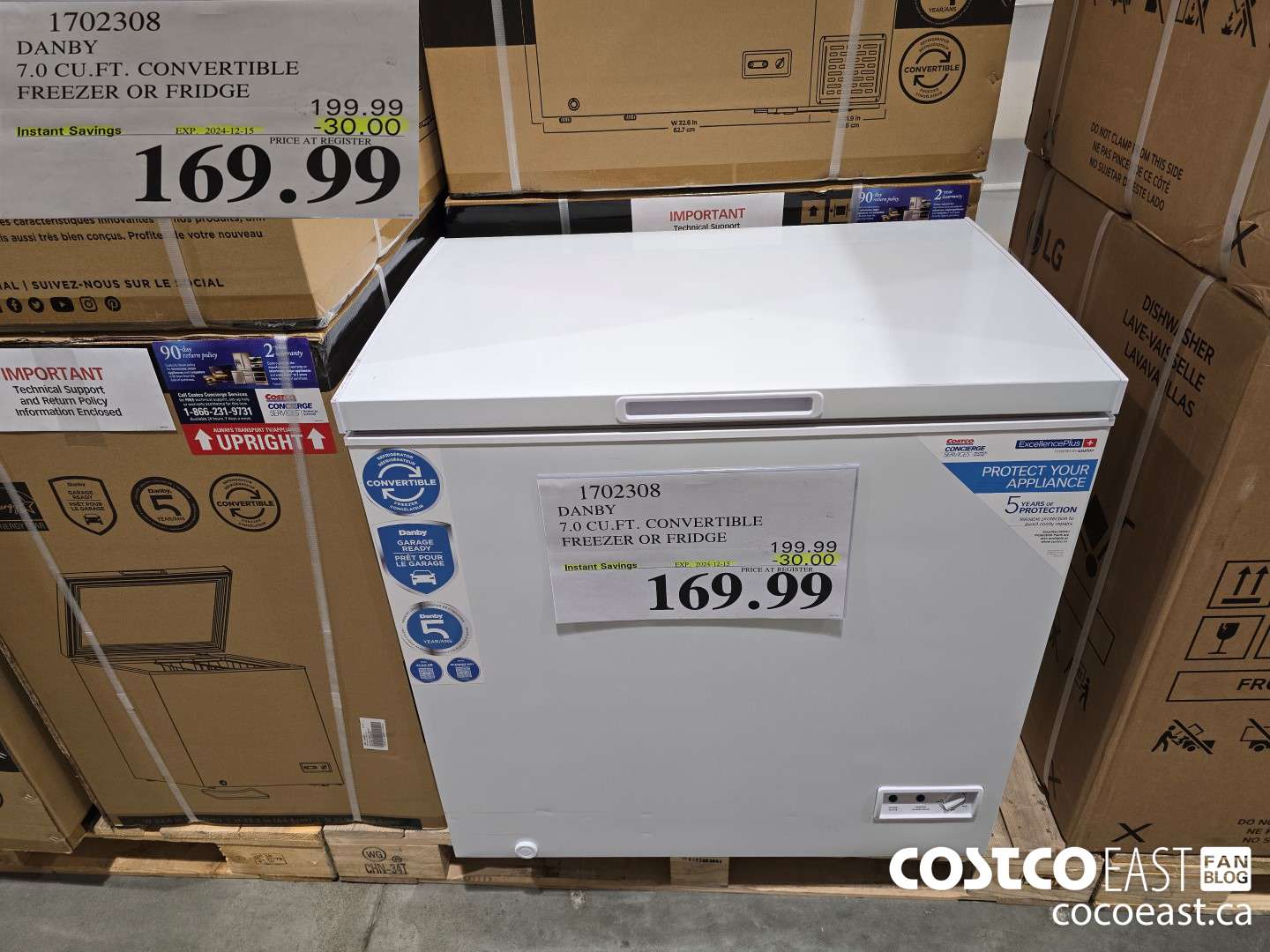 1702308 DANBY 7.0 CU.ET. CONVERTIBLE FREEZER or FRIDGE ($30.00 INSTANT SAVINGS EXPIRES ON 2024-12-15) $169.99