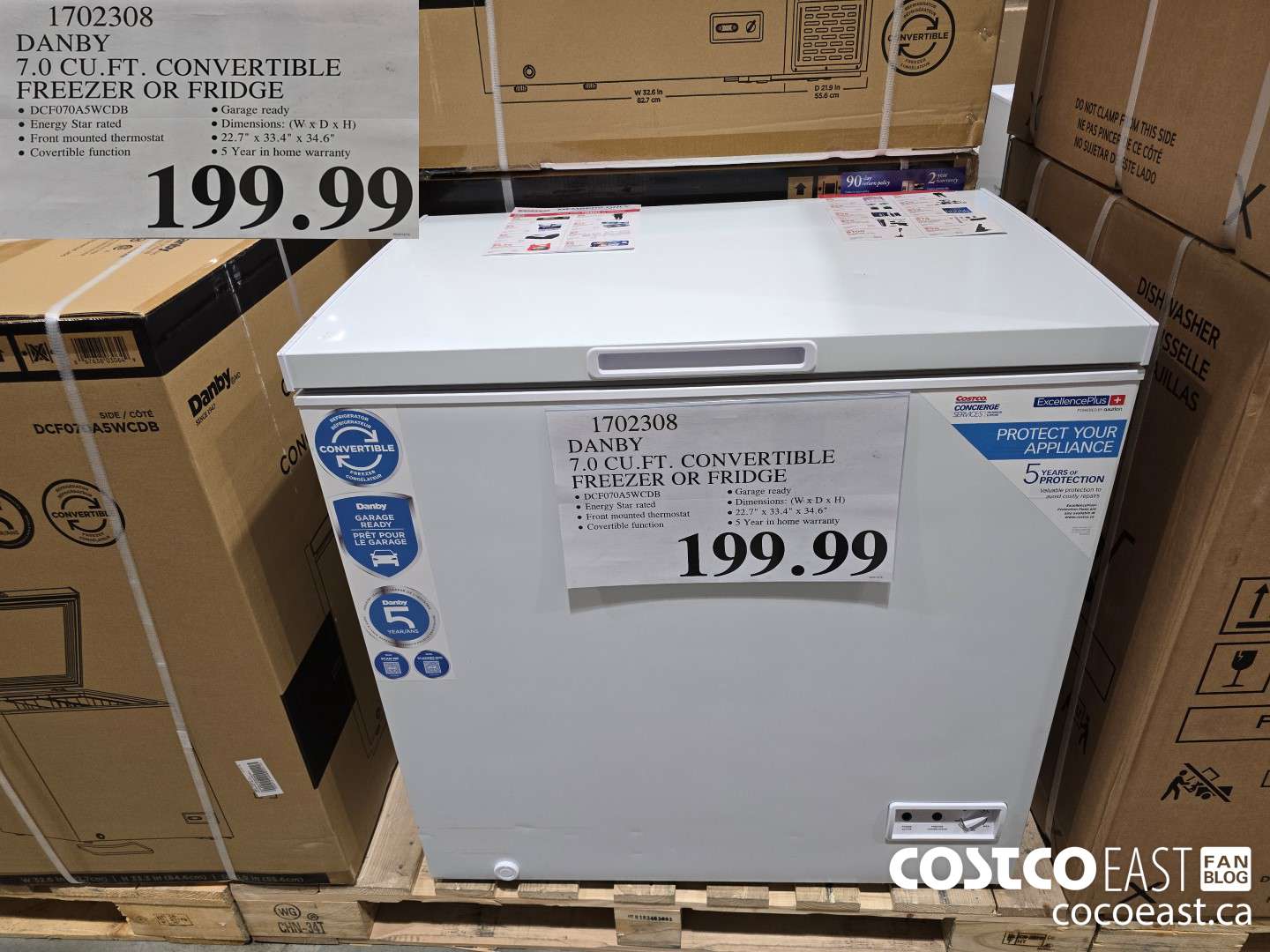 1702308 DANBY 7.0 CU.ET. CONVERTIBLE FREEZER or FRIDGE $199.99