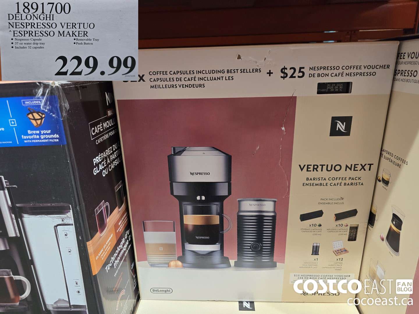 1891700 DELONGHI NESPRESSO VERTUO ESPRESSO MAKER $229.99