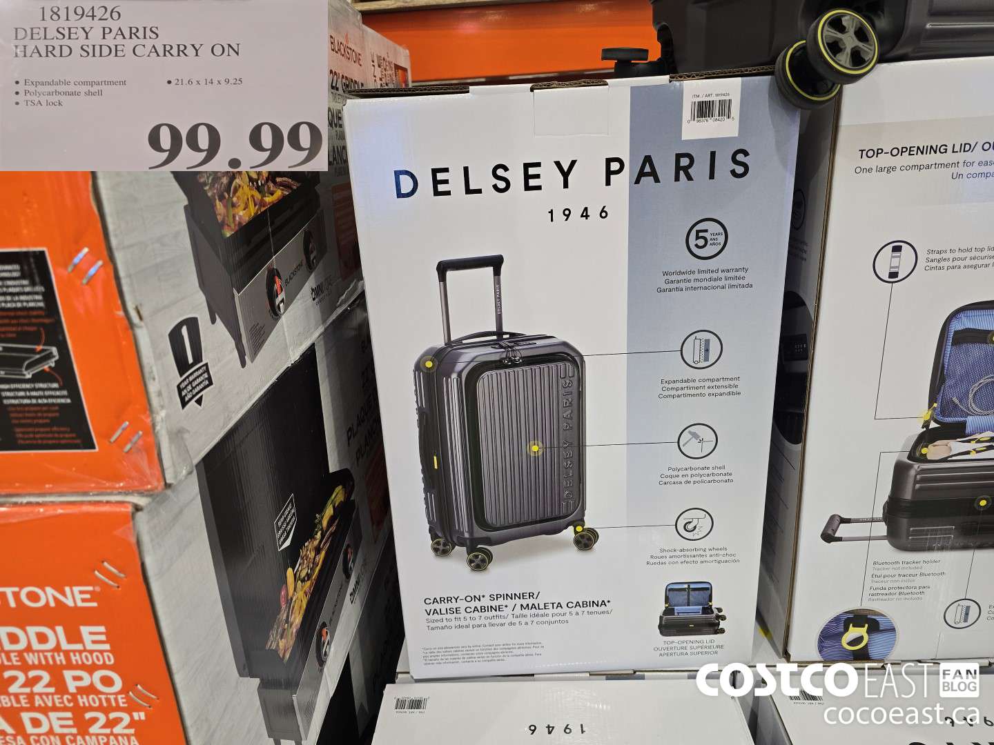 1819426 DELSEY PARIS HARD SIDE CARRY ON $99.99