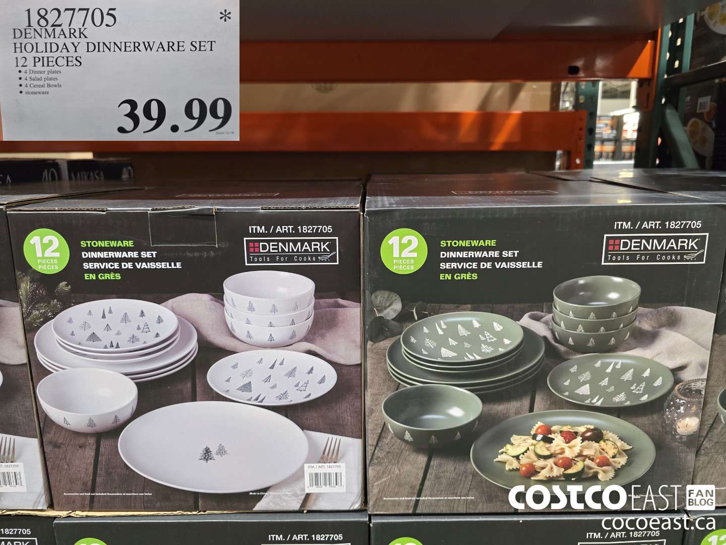 1827705 DENMARK HOLIDAY DINNERWARE SET 12 PIECES $39.99