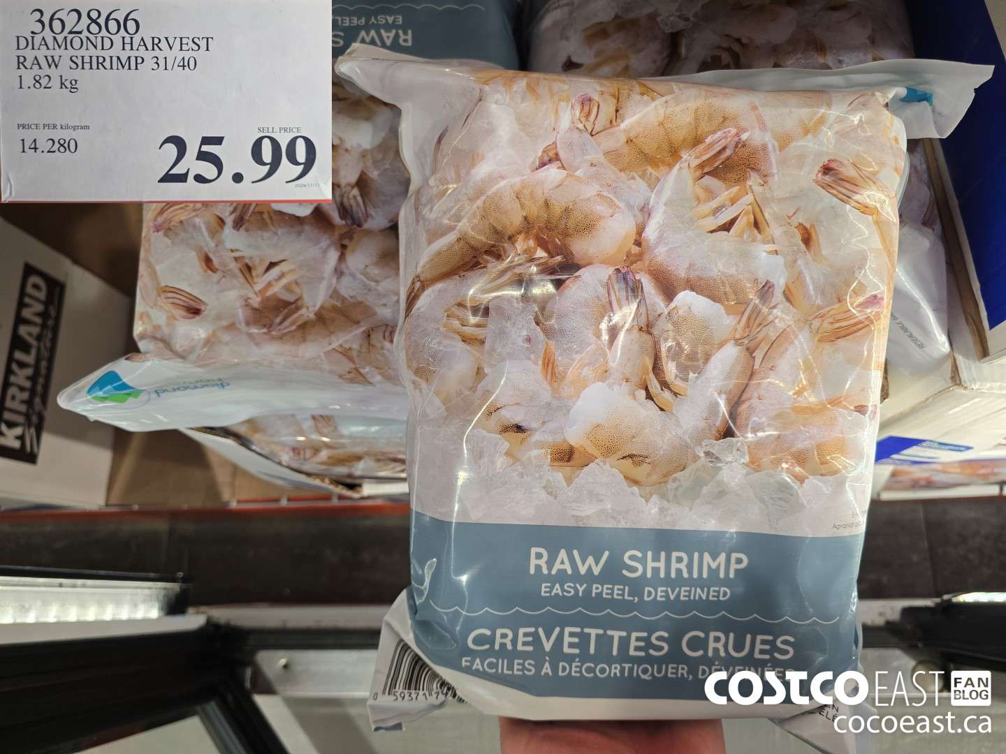362866 DIAMOND HARVEST RAW SHRIMP 31/40 1.82 kg $25.99