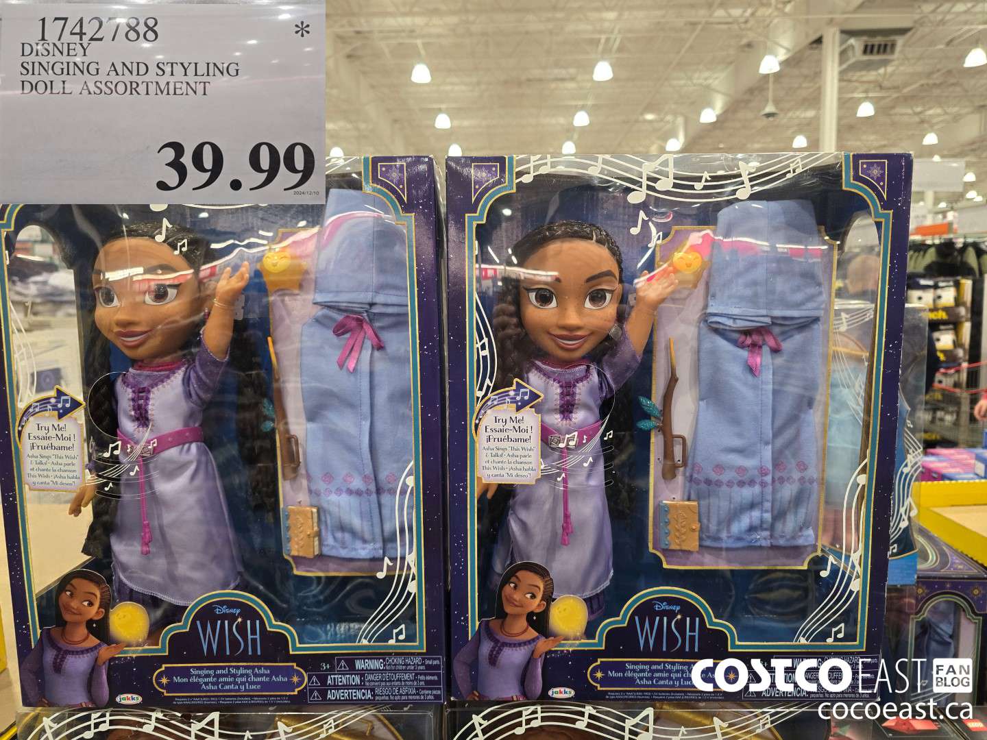 1742788 DISNEY SINGING AND STYLING DOLL ASSORTMENT $39.99