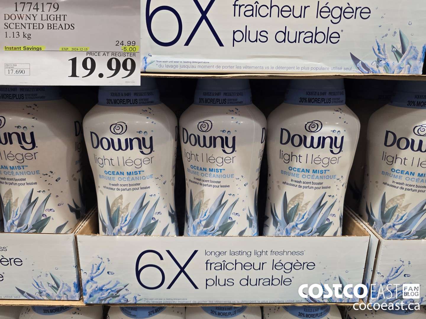 1774179 DOWNY LIGHT SCENTED BEADS 1.13 G ($5.00 INSTANT SAVINGS EXPIRES ON 2024-12-15) $19.99