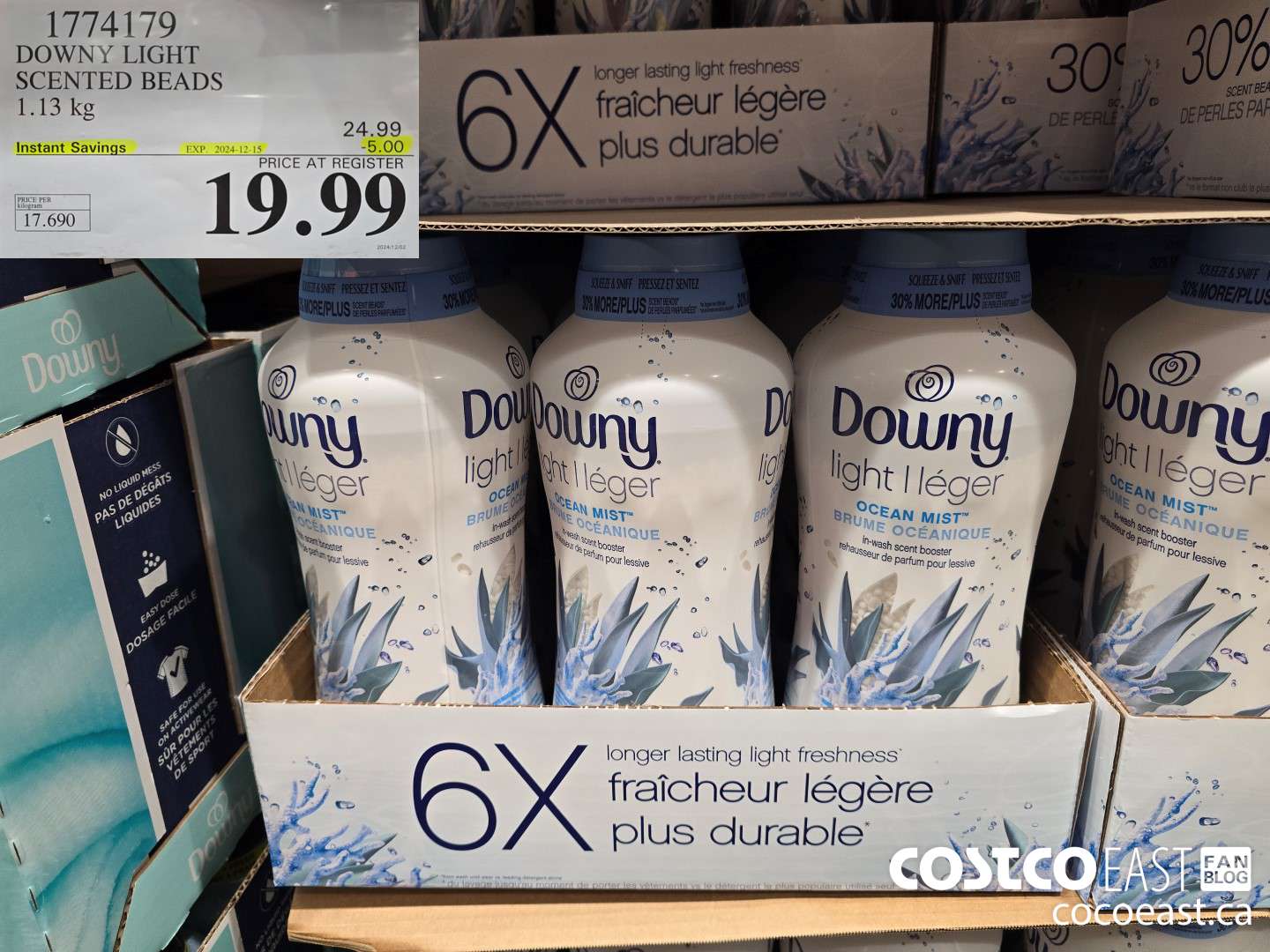 1774179 DOWNY LIGHT SCENTED BEADS 1.13 G ($5.00 INSTANT SAVINGS EXPIRES ON 2024-12-15) $19.99