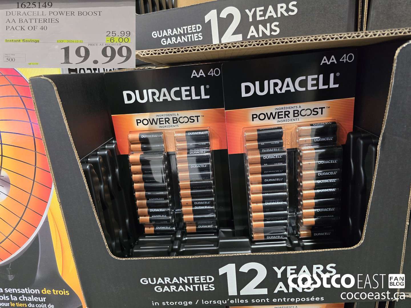 1625149 DURACELL POWER BOOST AA BATTERIES PACK OF 40 ($6.00 INSTANT SAVINGS EXPIRES ON 2024-12-22) $19.99