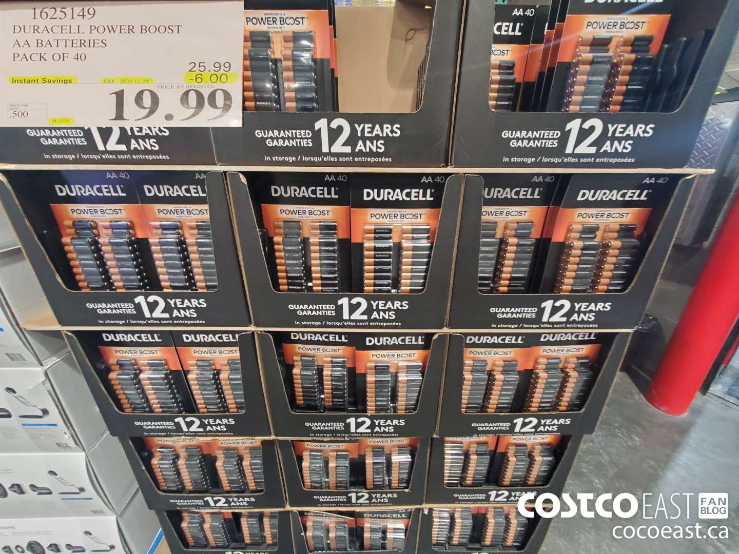 1625149 DURACELL POWER BOOST AA BATTERIES PACK OF 40 ($6.00 INSTANT SAVINGS EXPIRES ON 2024-12-29) $19.99