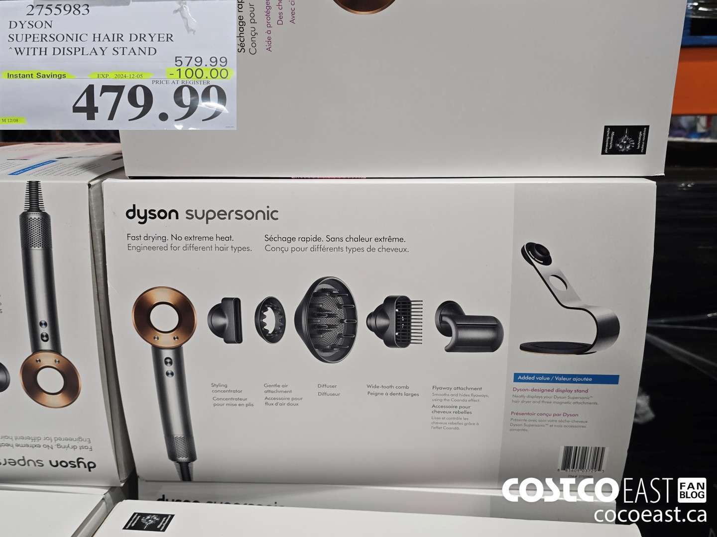 2755983 DYSON SUPERSONIC HAIR DRYER WITH DISPLAY STAND ($100.00 INSTANT SAVINGS EXPIRES ON 2024-12-05) $479.99