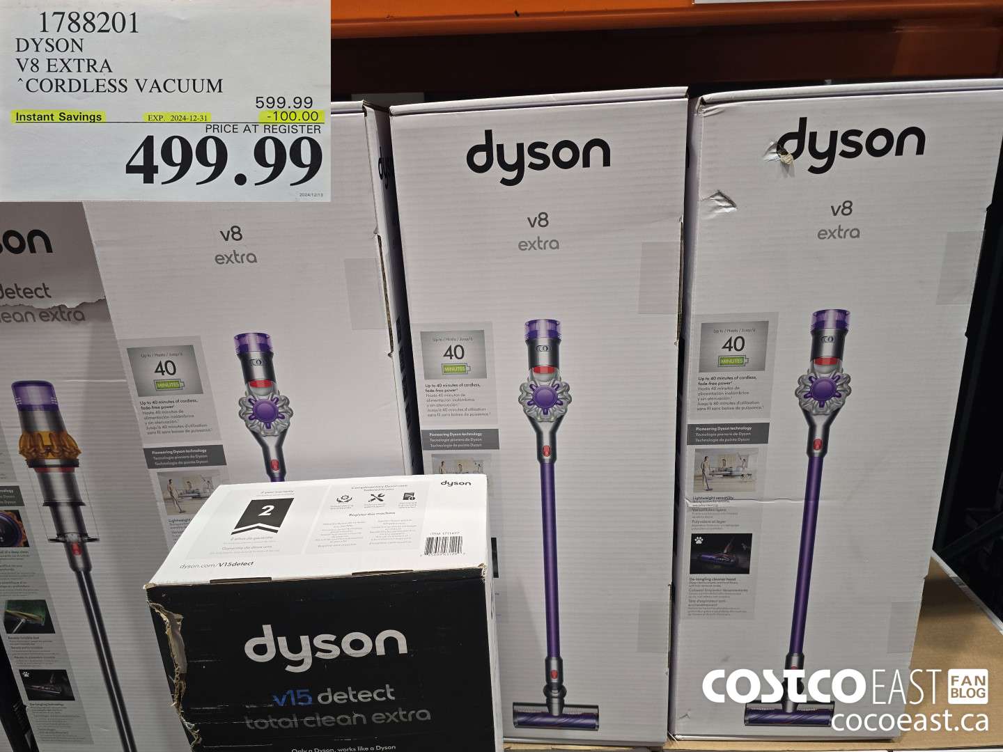 1788201 DYSON V8 EXTRA CORDLESS VACUUM ($100.00 INSTANT SAVINGS EXPIRES ON 2024-12-31) $499.99
