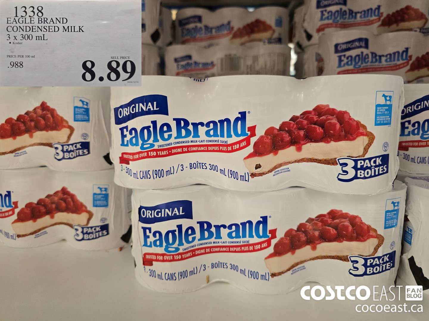 1338 EAGLE BRAND CONDENSED MILK 3 X 300 mL $8.89