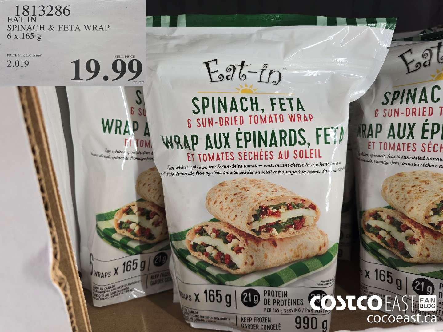 1813286 EAT IN SPINACH & FETA WRAP 6 x 165 G $19.99
