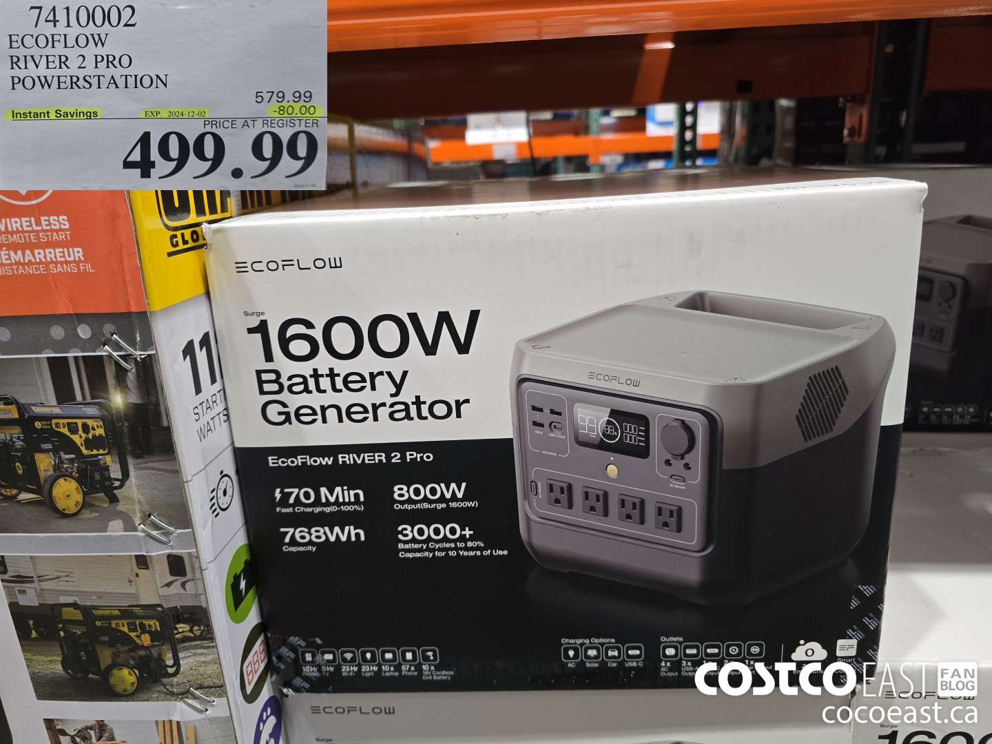 7410002 ECOFLOW RIVER 2 PRO POWERSTATION ($80.00 INSTANT SAVINGS EXPIRES ON 2024-12-02) $499.99