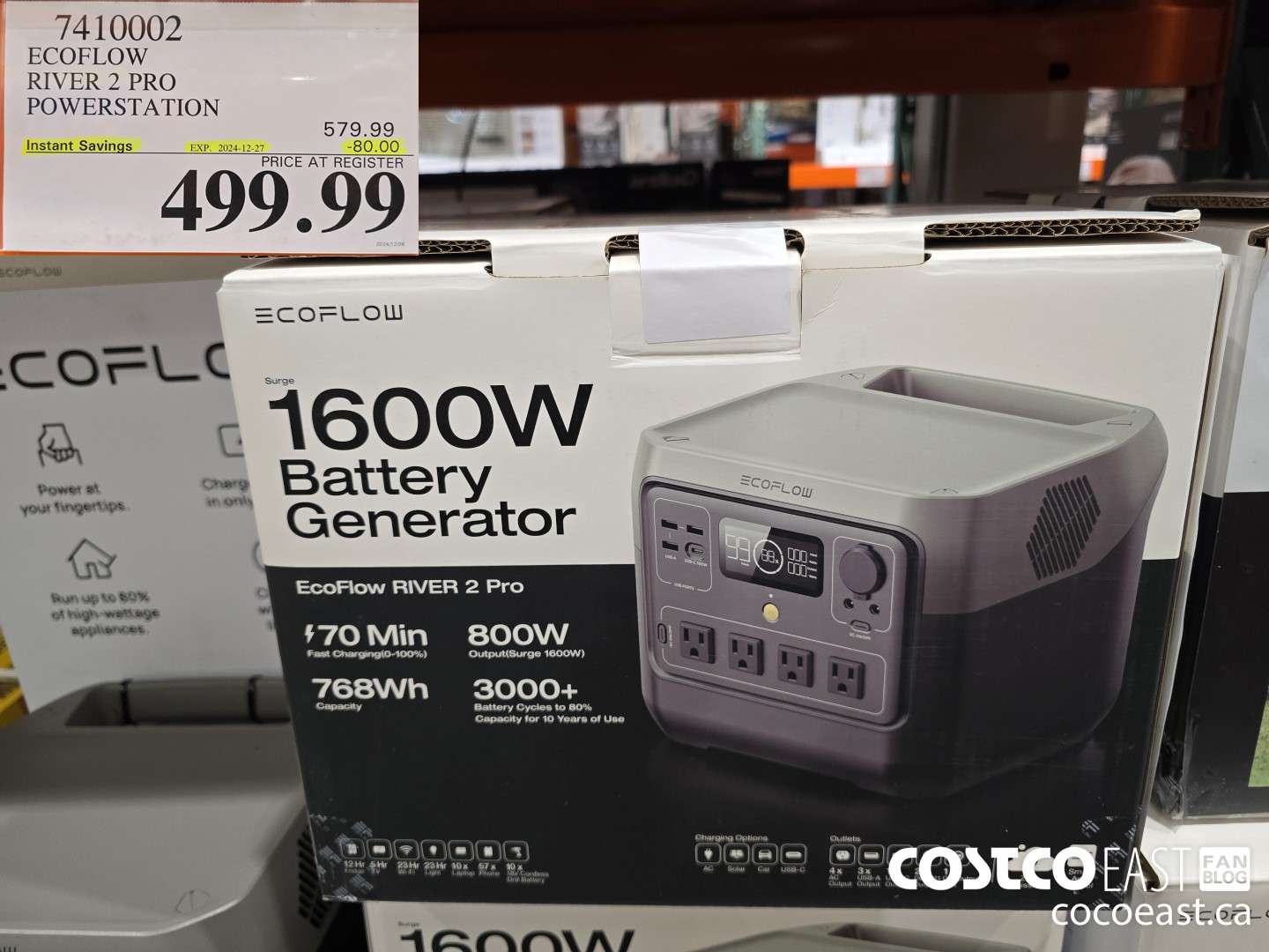 7410002 ECOFLOW RIVER 2 PRO POWERSTATION ($80.00 INSTANT SAVINGS EXPIRES ON 2024-12-27) $499.99