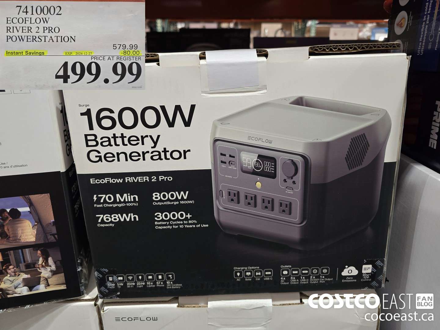 7410002 ECOFLOW RIVER 2 PRO POWERSTATION ($80.00 INSTANT SAVINGS EXPIRES ON 2024-12-27) $499.99