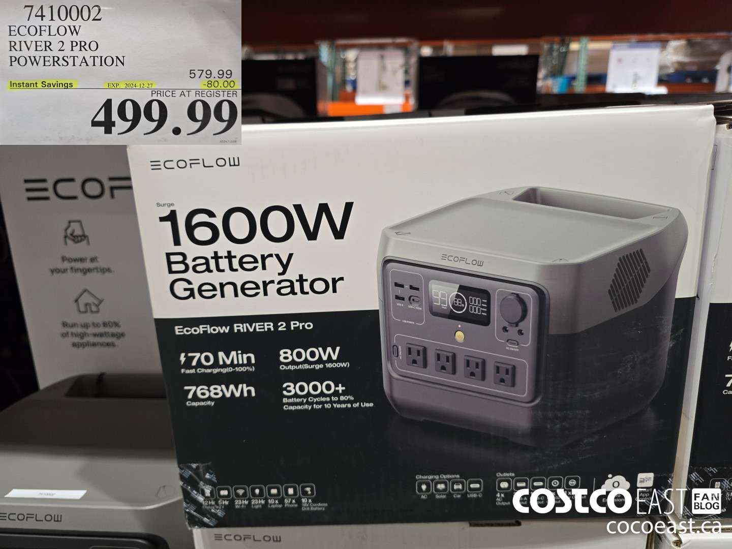 7410002 ECOFLOW RIVER 2 PRO POWERSTATION ($80.00 INSTANT SAVINGS EXPIRES ON 2024-12-27) $499.99