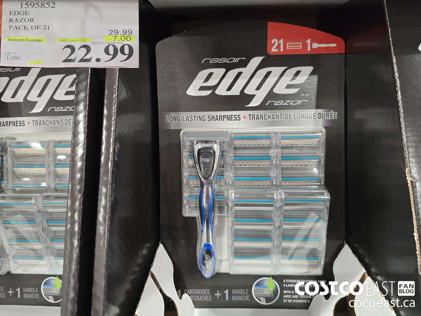 1595852 EDGE RAZOR PACK OF 21 ($7.00 INSTANT SAVINGS EXPIRES ON 2024-12-22) $22.99