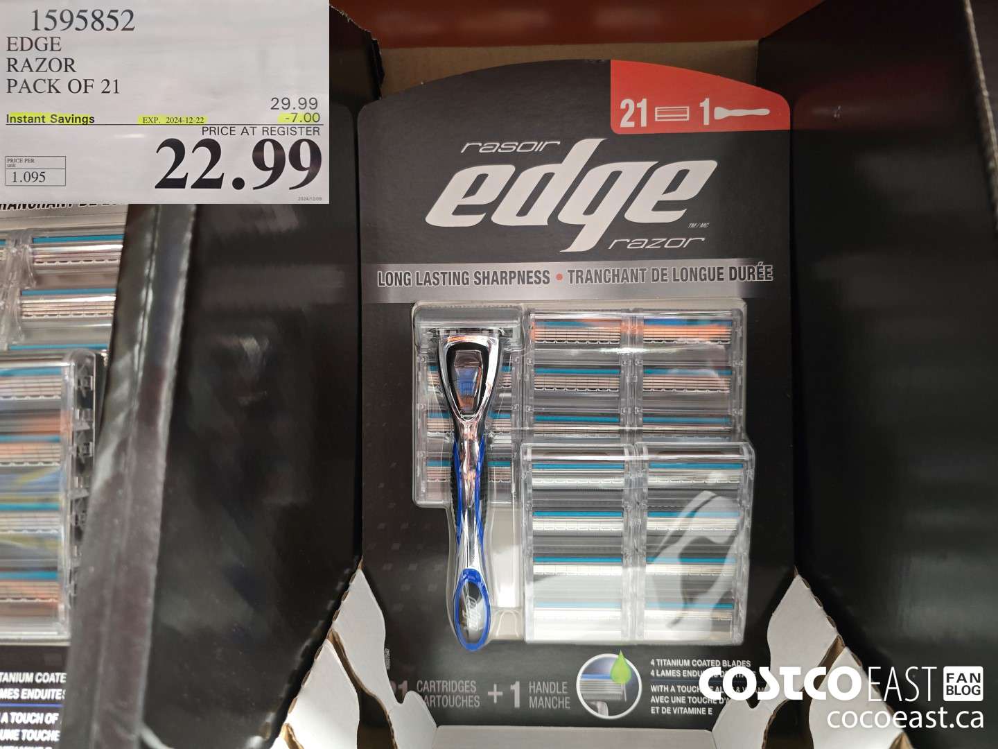 1595852 EDGE RAZOR PACK OF 21 ($7.00 INSTANT SAVINGS EXPIRES ON 2024-12-22) $22.99
