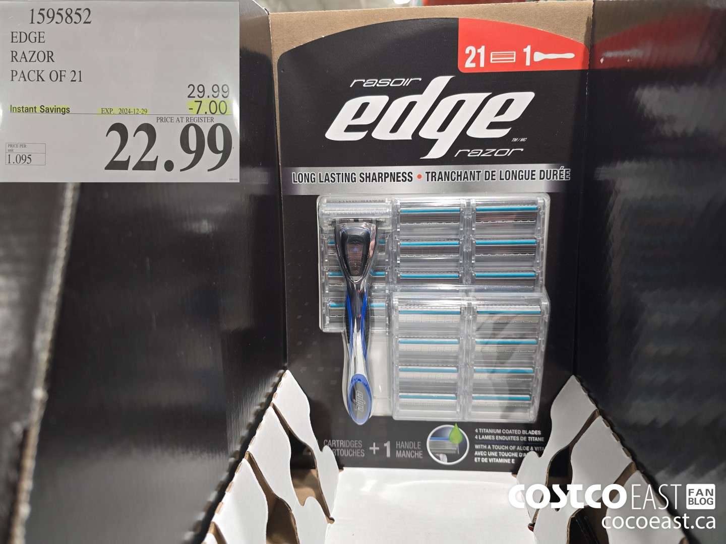 1595852 EDGE RAZOR PACK OF 21 ($7.00 INSTANT SAVINGS EXPIRES ON 2024-12-29) $22.99