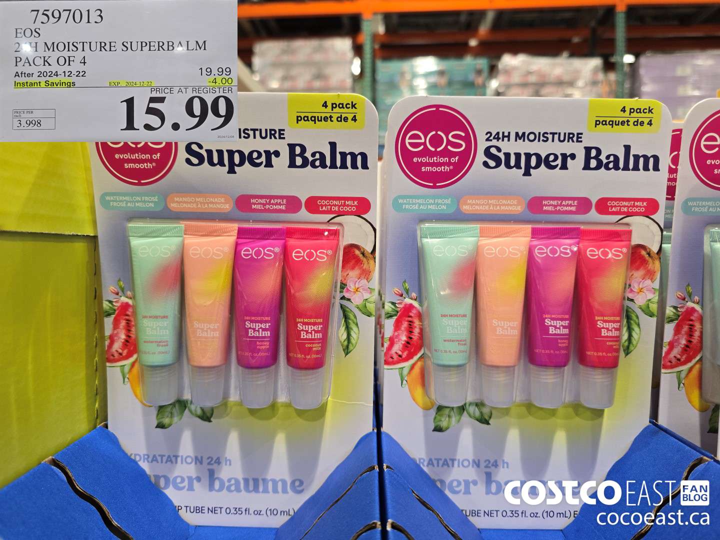 7597013 EOS 24H MOISTURE SUPERBALM PACK OF 4 ($4.00 INSTANT SAVINGS EXPIRES ON 2024-12-22) $15.99