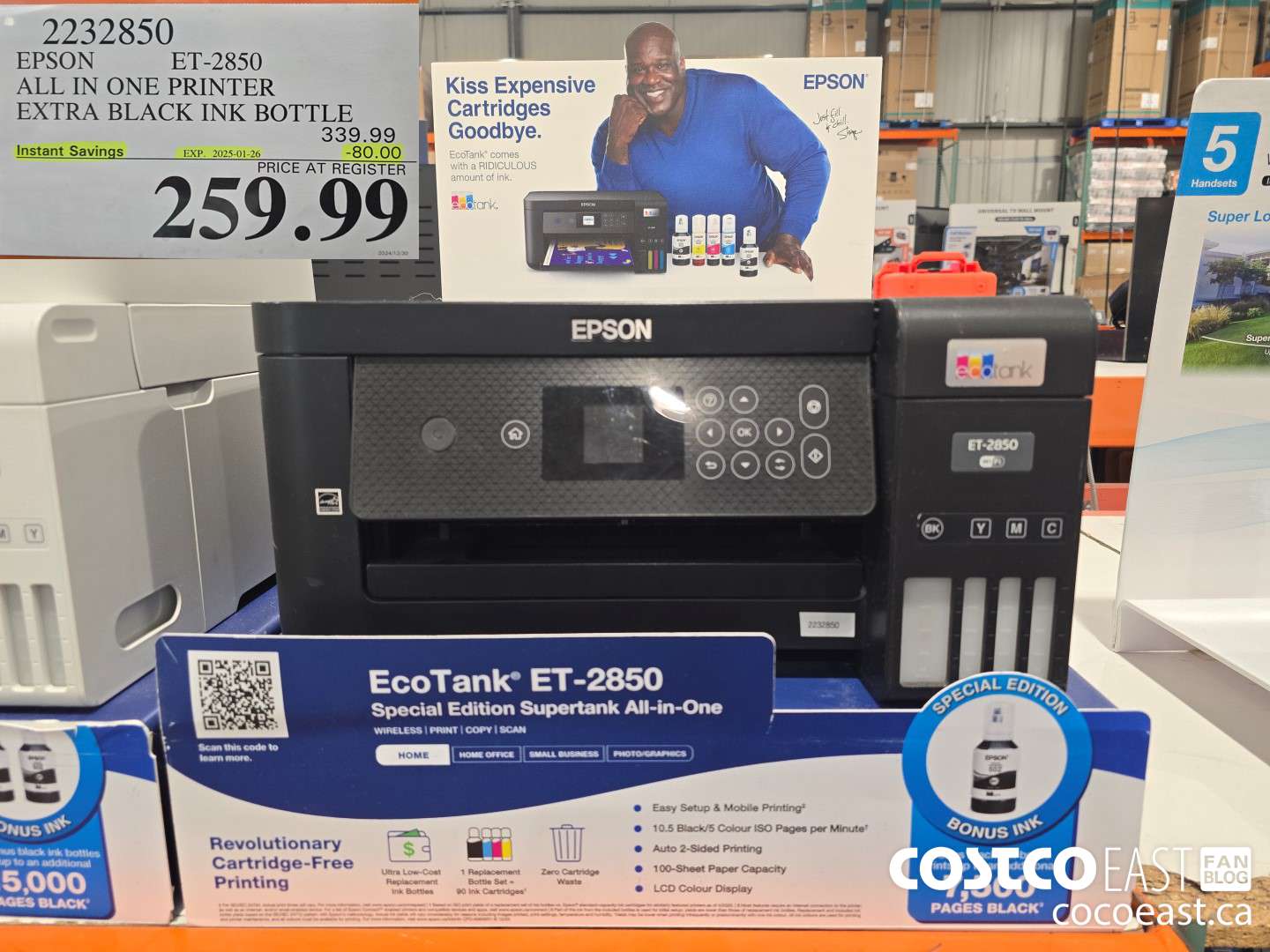 2232850 EPSON ET-2850 ALL IN ONE PRINTER EXTRA BLACK INK BOTTLE ($80.00 INSTANT SAVINGS EXPIRES ON 2025-01-26) $259.99