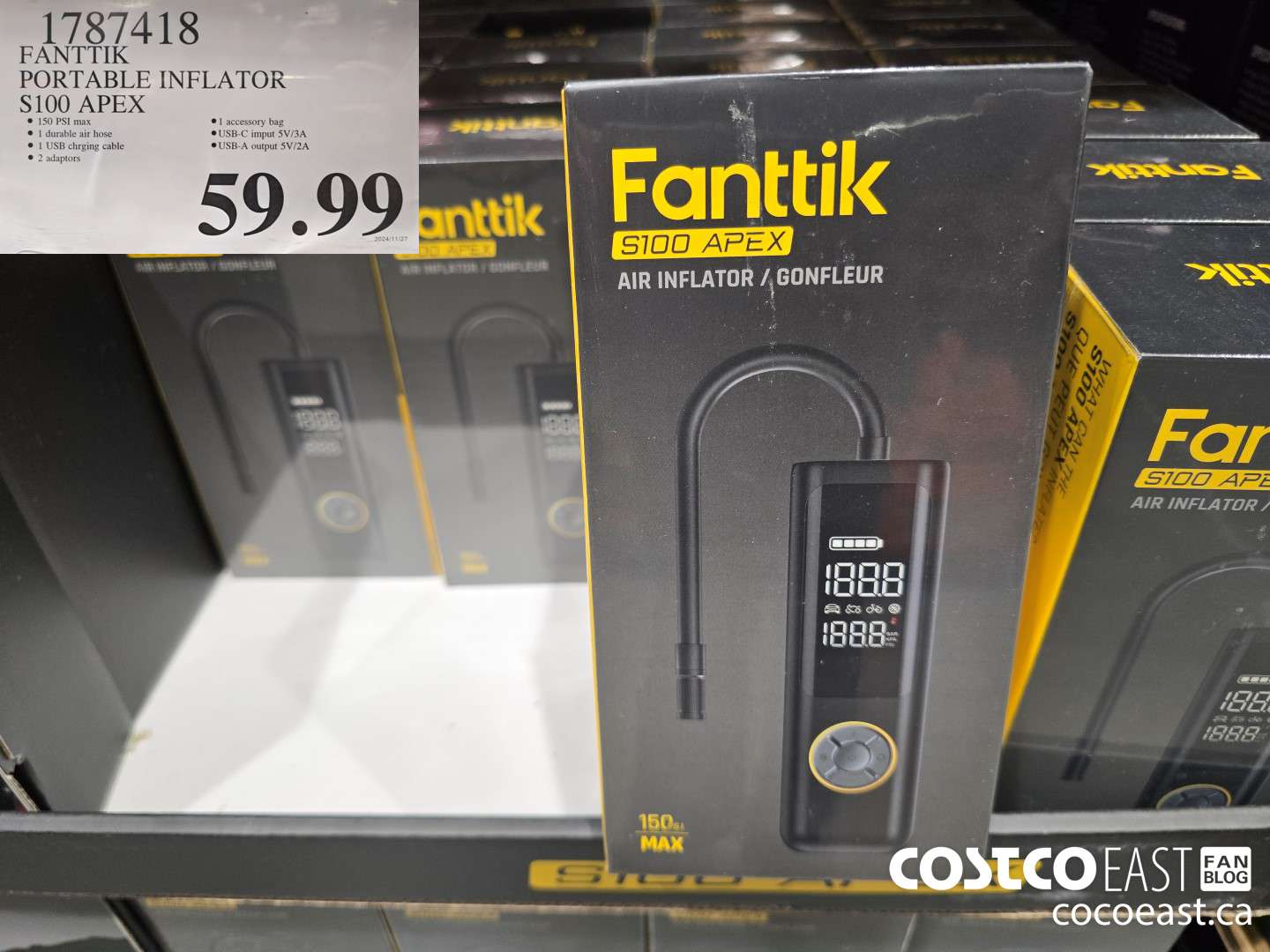 1787418 FANTT PORTABLE INFLATOR S100 APEX $59.99