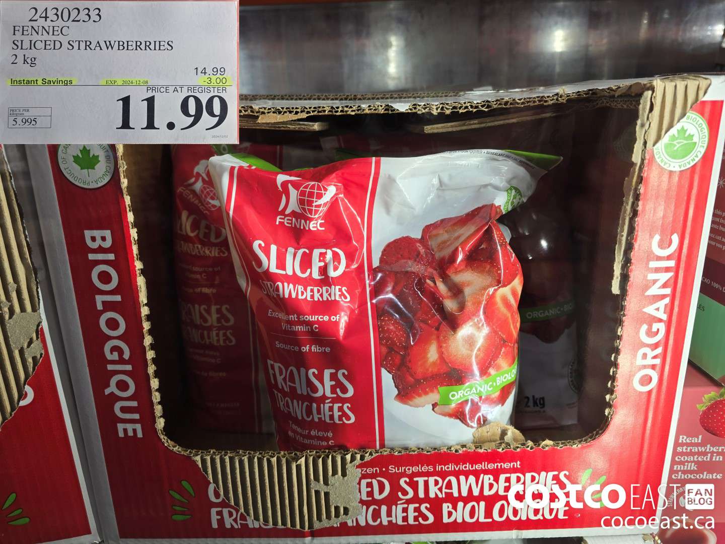 2430233 FENNEC SLICED STRAWBERRIES 2 kg ($3.00 INSTANT SAVINGS EXPIRES ON 2024-12-08) $11.99