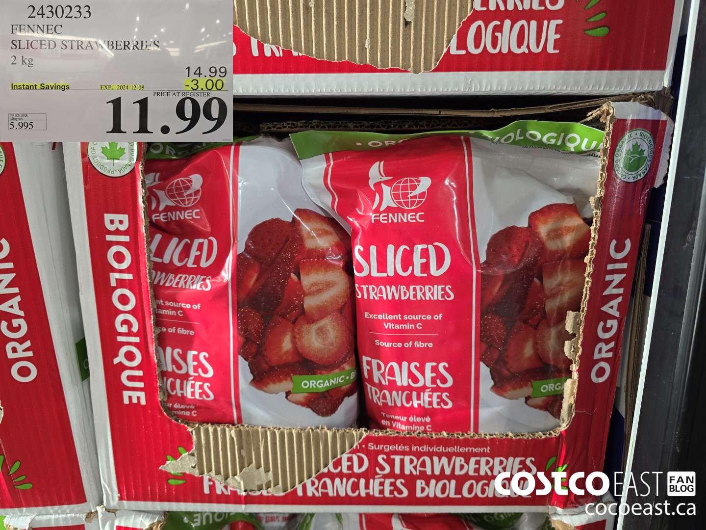 2430233 FENNEC SLICED STRAWBERRIES 2 kg ($3.00 INSTANT SAVINGS EXPIRES ON 2024-12-08) $11.99