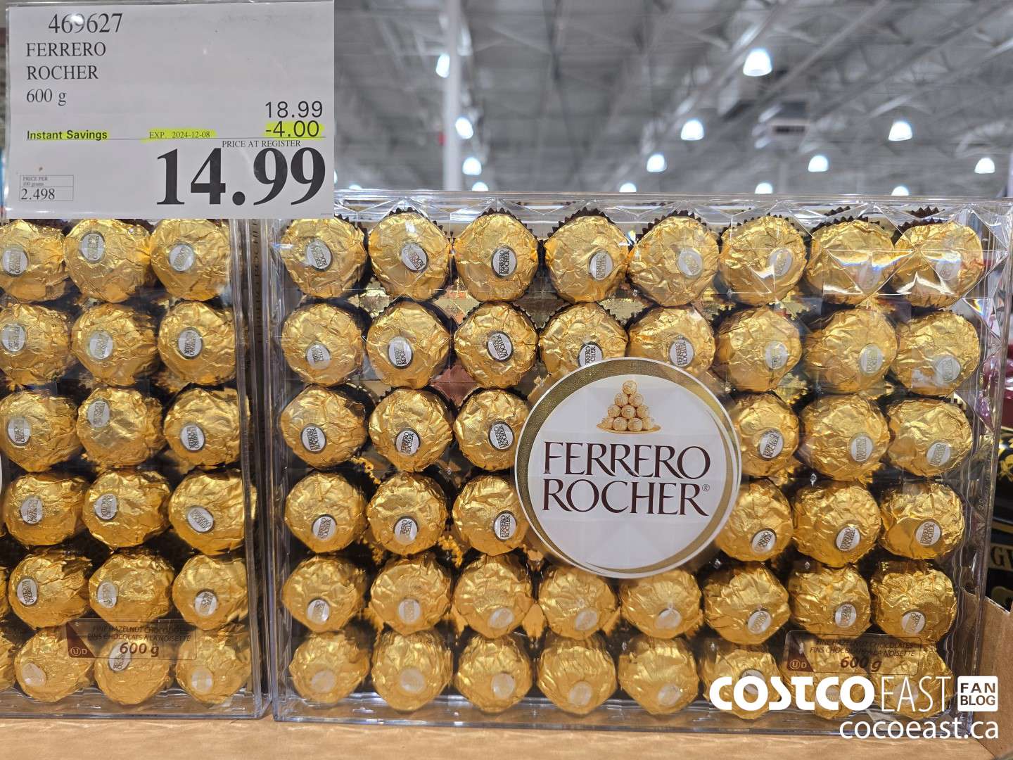 469627 FERRERO ROCHER 600 G ($4.00 INSTANT SAVINGS EXPIRES ON 2024-12-08) $14.99