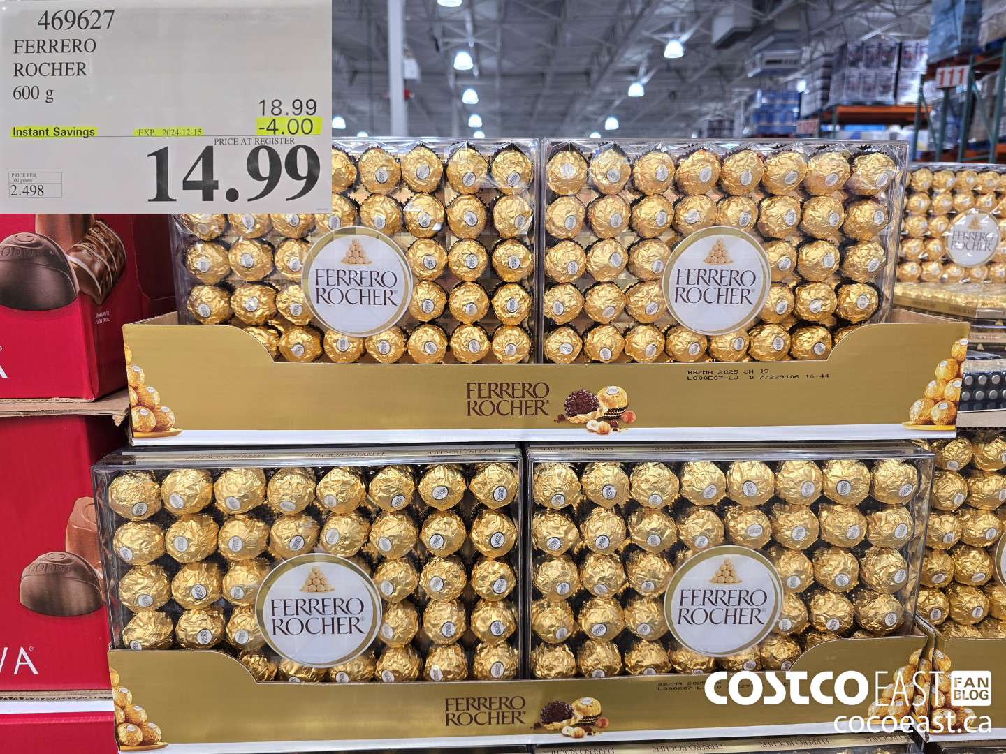 469627 FERRERO ROCHER 600 G ($4.00 INSTANT SAVINGS EXPIRES ON 2024-12-15) $14.99