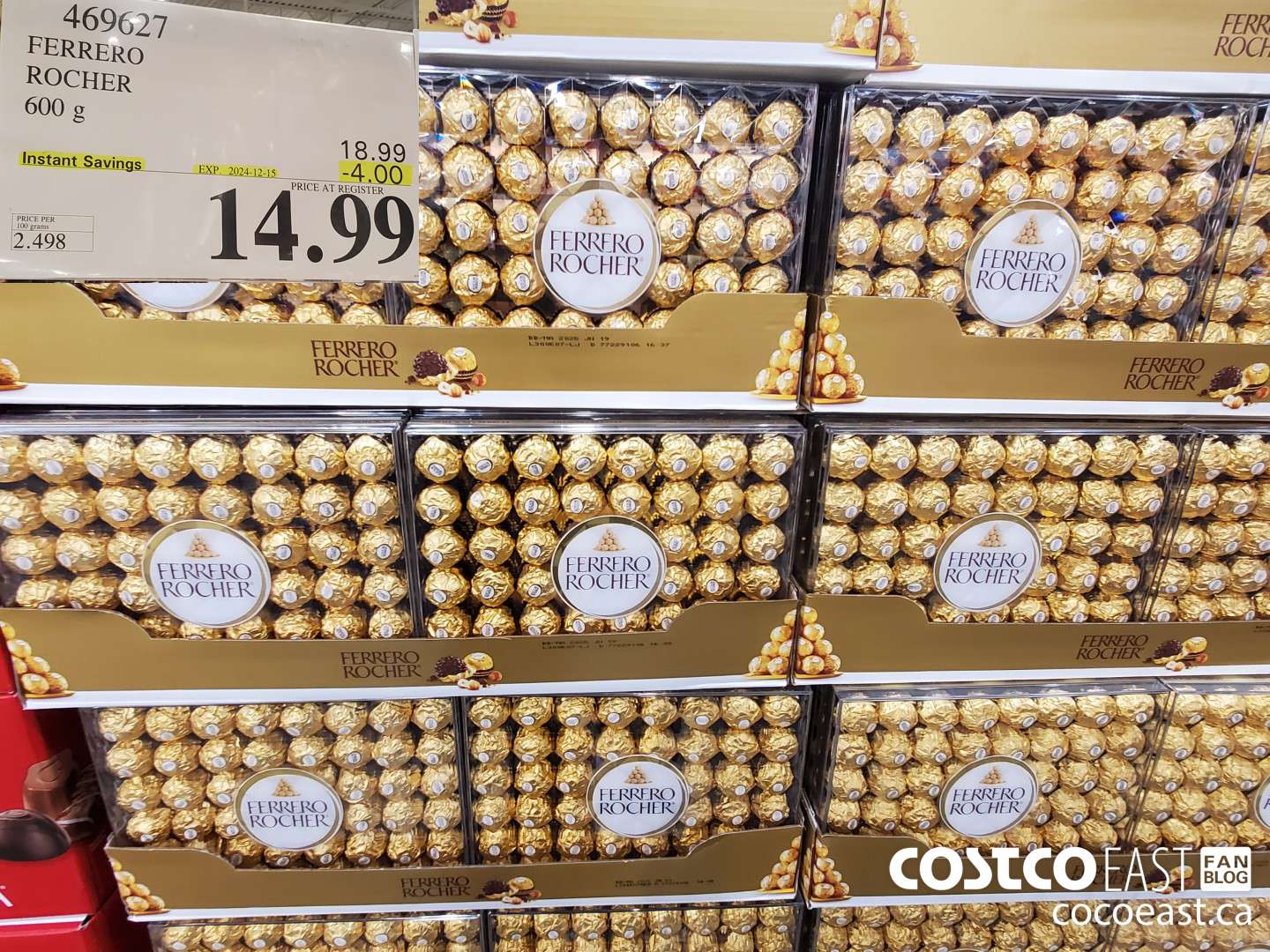 469627 FERRERO ROCHER 600 G ($4.00 INSTANT SAVINGS EXPIRES ON 2024-12-15) $14.99