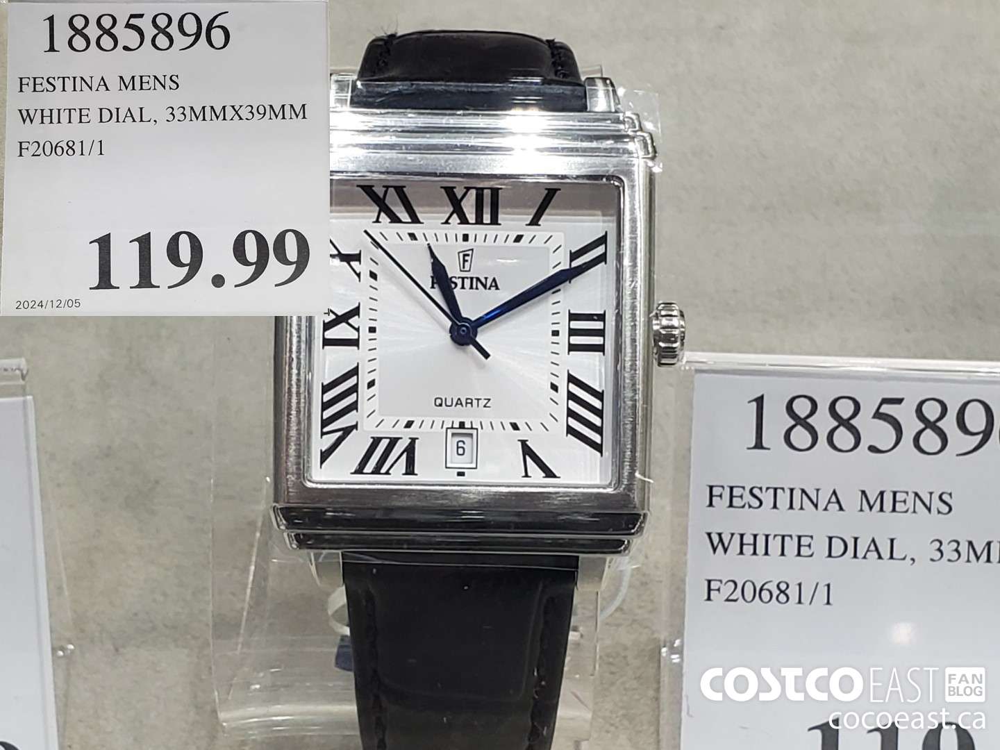 1885896 FESTINA MENS WHITE DIAL, 33MMX39MM F20681/1 $119.99