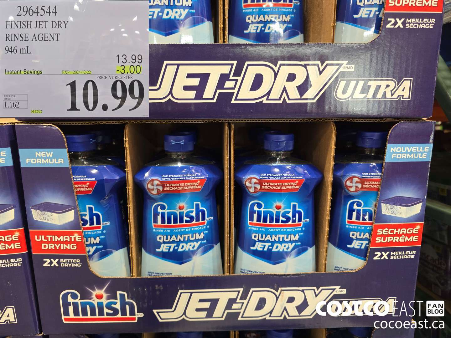 2964544 FINISH JET DRY ULTRA RINSE AGENT 946 ml ($3.00 INSTANT SAVINGS EXPIRES ON 2024-12-22) $10.99