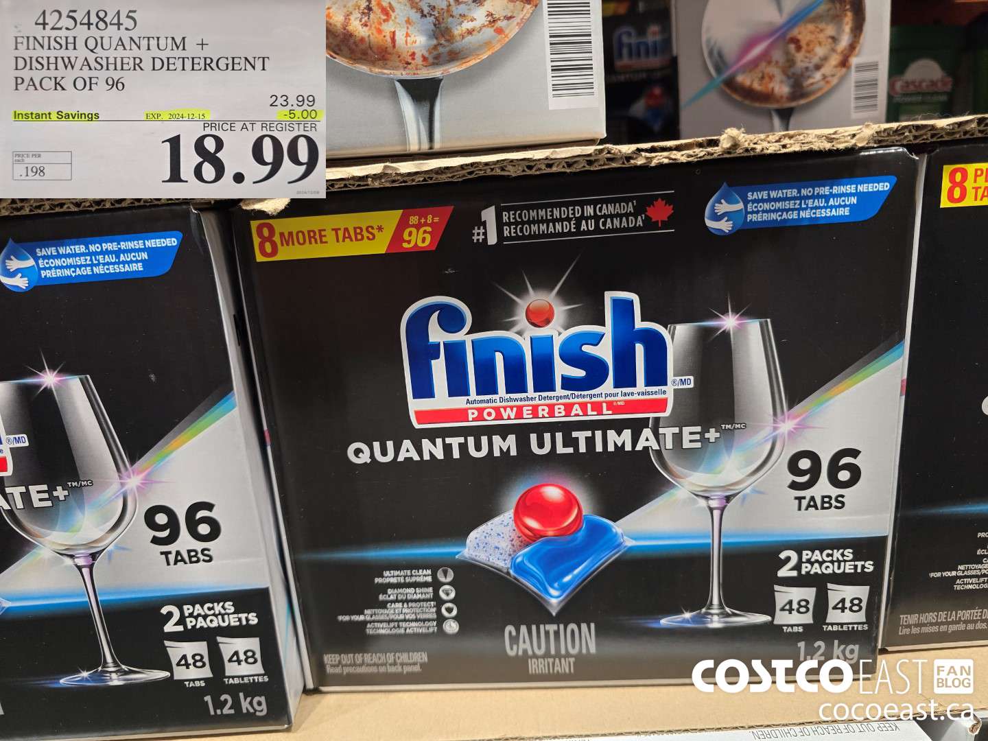 4254845 FINISH QUANTUM + DISHWASHER DETERGENT PACK OF 96 ($5.00 INSTANT SAVINGS EXPIRES ON 2024-12-15) $18.99