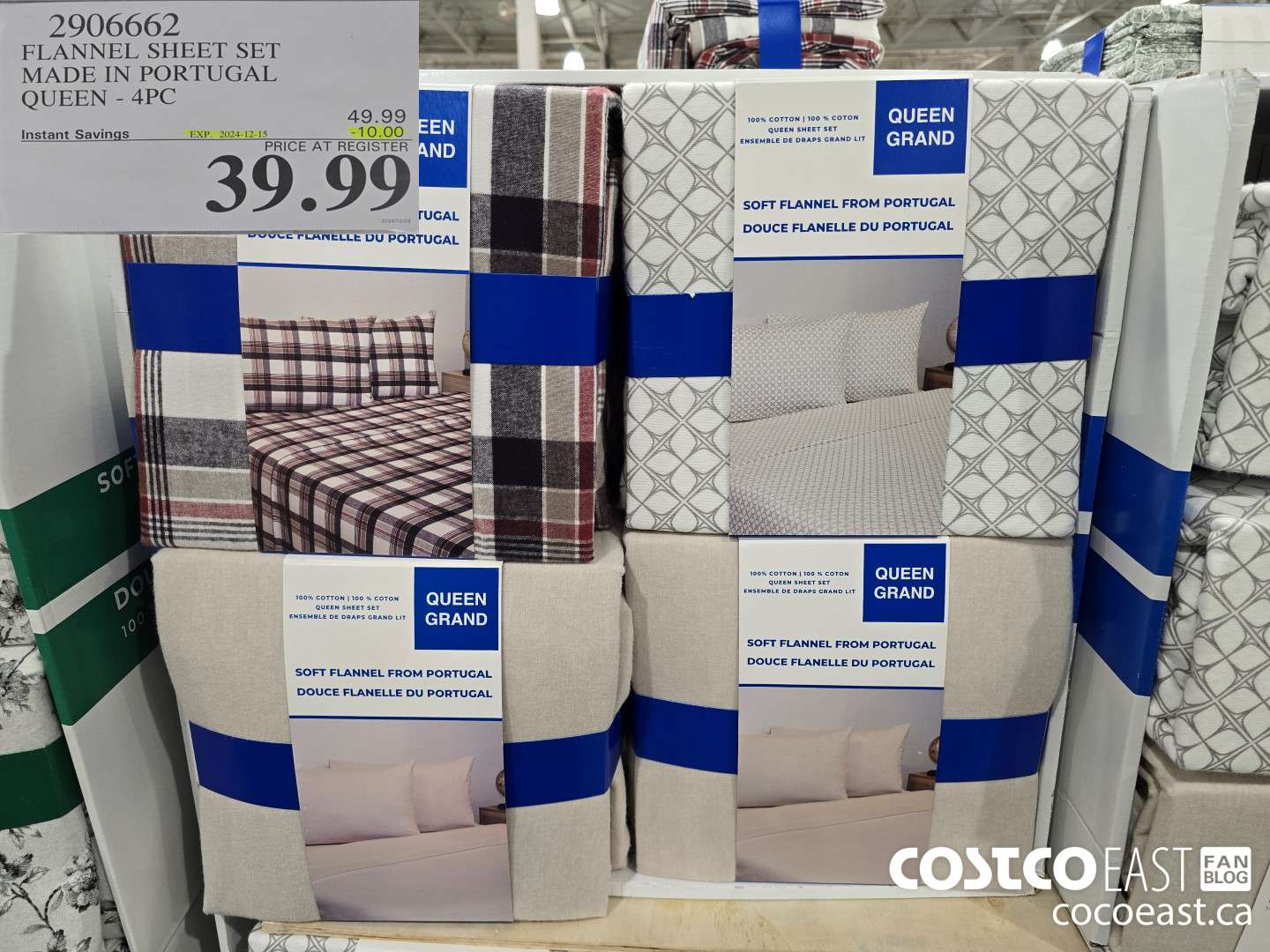 2906662 FLANNEL SHEET SET MADE IN PORTUGAL QUEEN - 4PC ($10.00 INSTANT SAVINGS EXPIRES ON 2024-12-15) $39.99