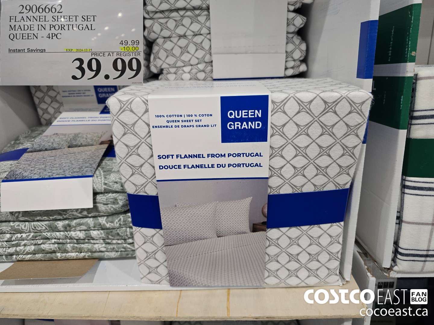 2906662 FLANNEL SHEET SET MADE IN PORTUGAL QUEEN - 4PC ($10.00 INSTANT SAVINGS EXPIRES ON 2024-12-15) $39.99