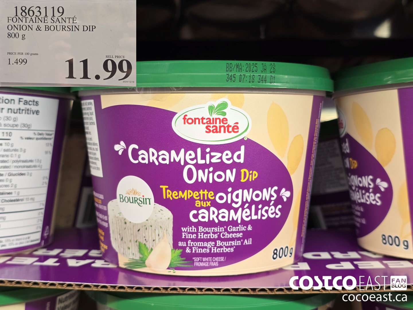 1863119 FONTAINE SANTE ONION & BOURSIN DIP 800 g $11.99