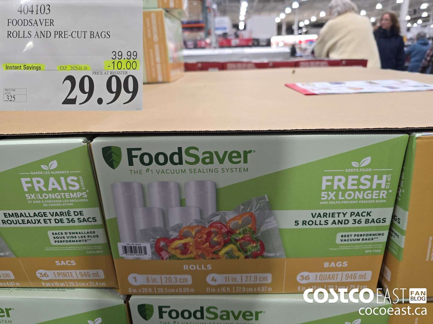 404103 FOODSAVER ROLLS AND PRE-CUT BAGS ($10.00 INSTANT SAVINGS EXPIRES ON 2025-01-26) $29.99