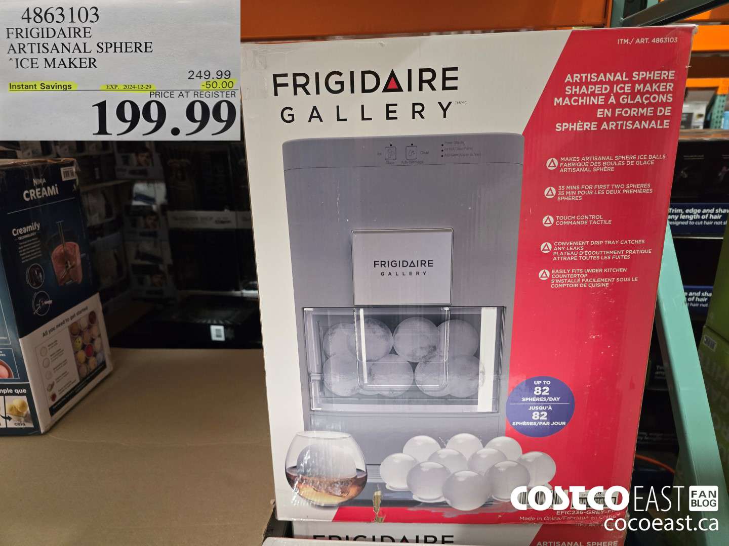4863103 FRIGIDAIRE ARTISINAL SPHERE ICE MAKER  ($50.00 INSTANT SAVINGS EXPIRES ON 2024-12-29) $199.99