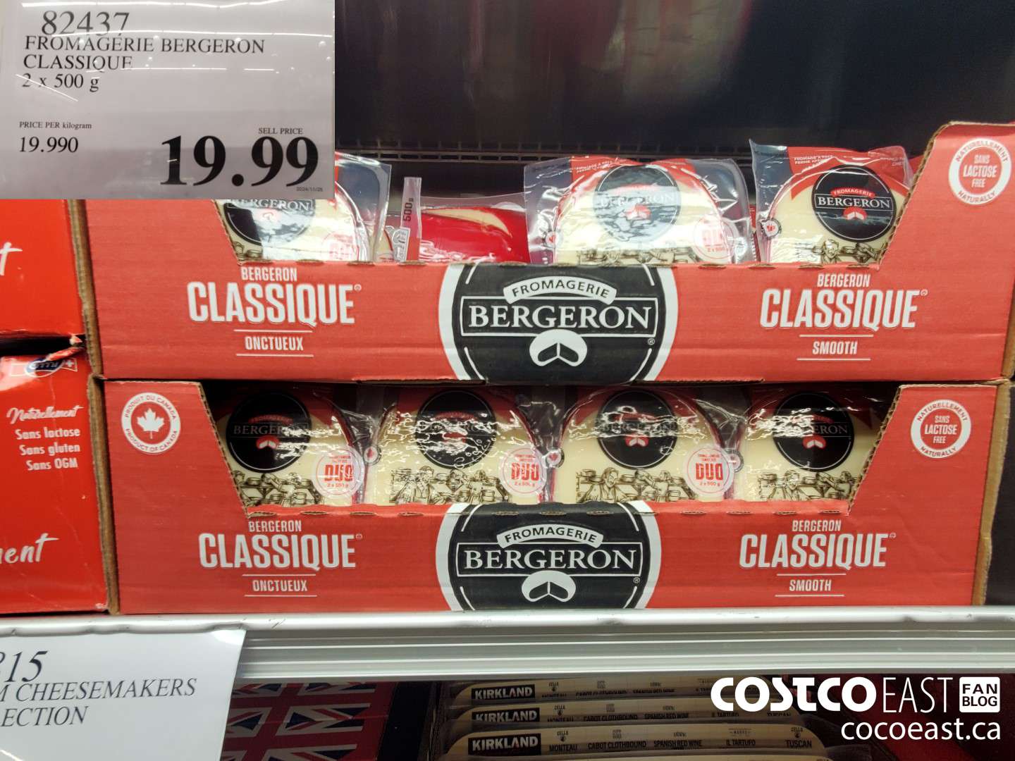 89437 FROMAGERIE BERGERON CLASSIQUE 2 X 500 G $19.99