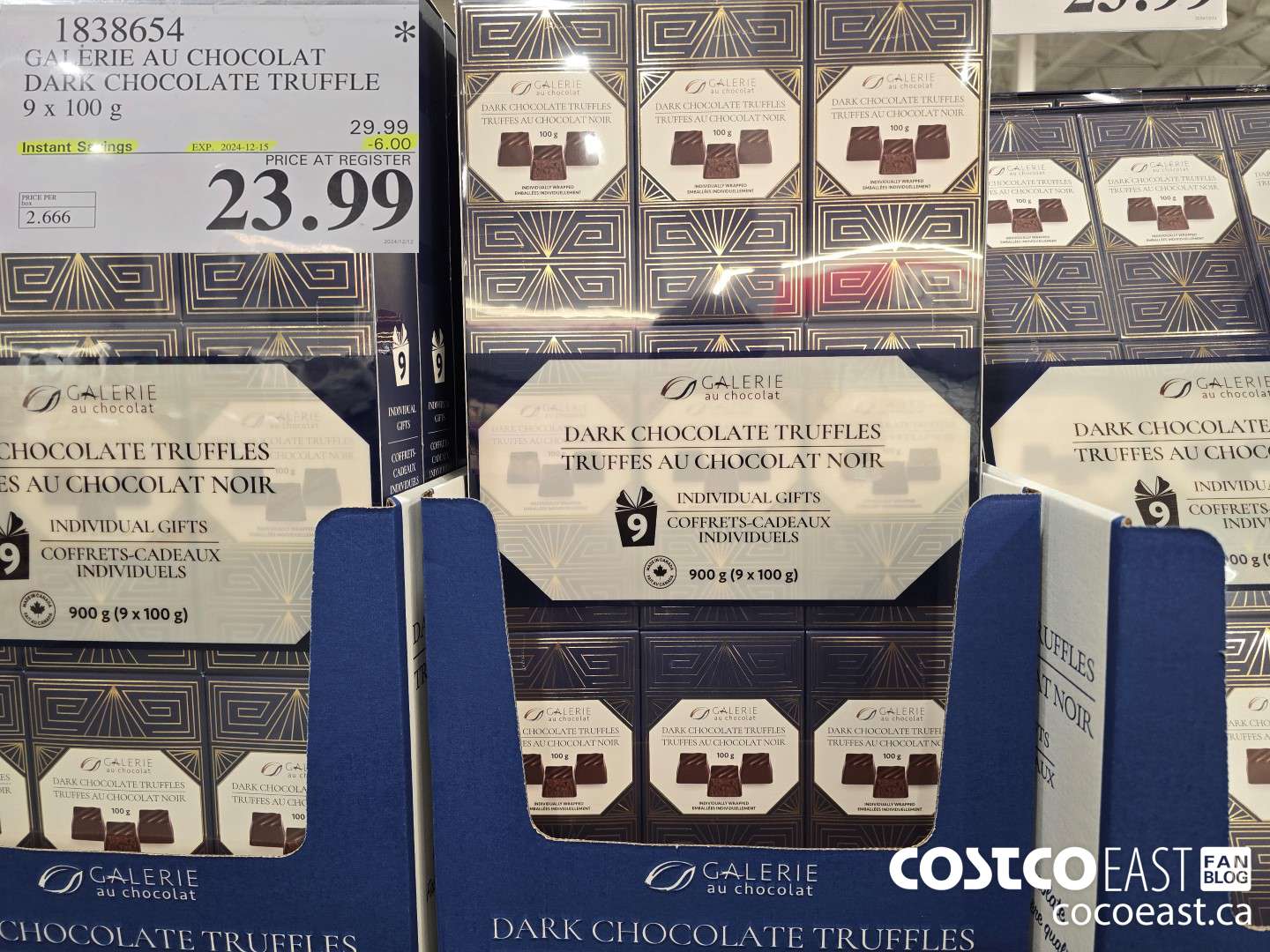 1838654 GALARIE AU CHOCOLAT DARK CHOCOLATE TRUFFLE 9 X 100 G ($6.00 INSTANT SAVINGS EXPIRES ON 2024-12-15) $23.99