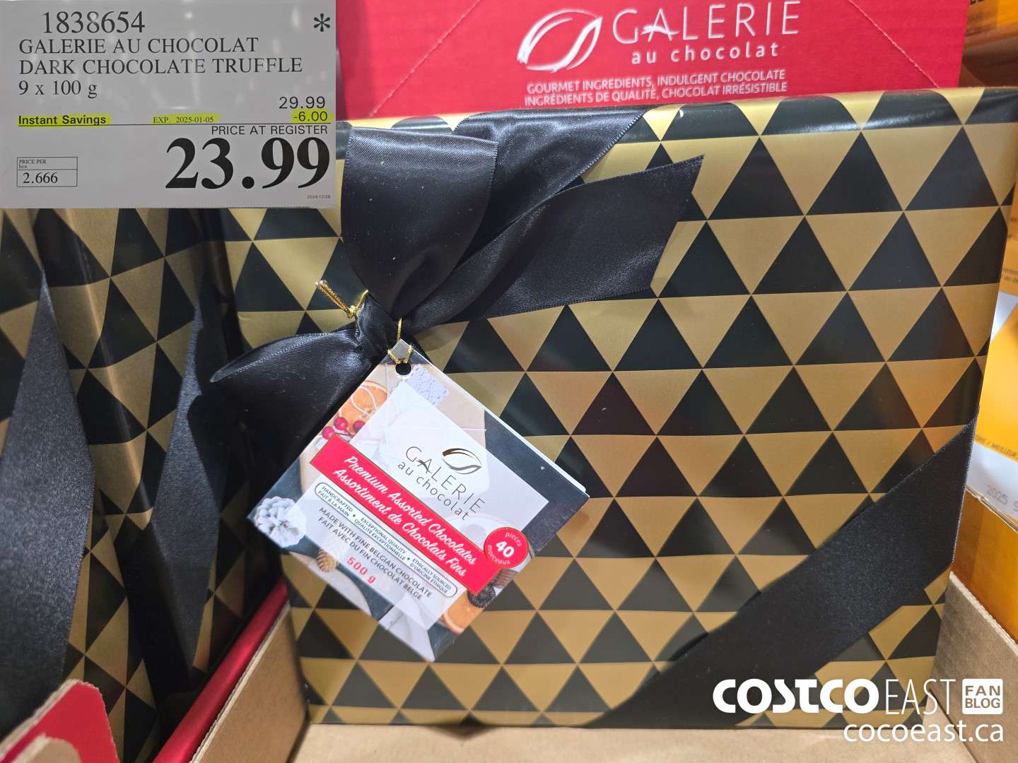 1838654 GALARIE AU CHOCOLAT DARK CHOCOLATE TRUFFLE 9 X 100 G ($6.00 INSTANT SAVINGS EXPIRES ON 2025-01-05) $23.99